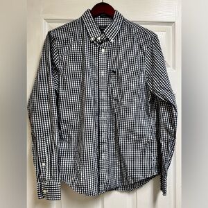 Abercrombie Fitch Mens Shirt Blue Button Down Checkered Muscle Size M.  Cotton